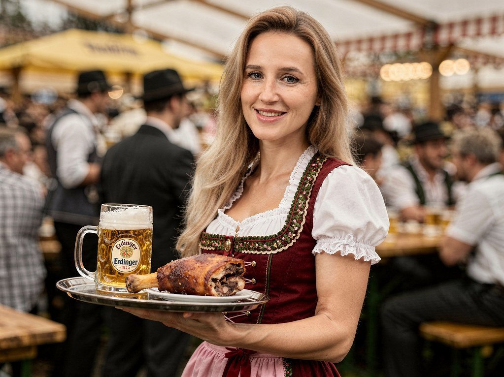 Rustikales Dorffest mit Kellnerin